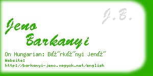 jeno barkanyi business card